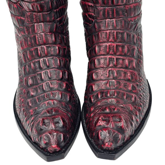 Tres Outlaws Black Cherry Hornback Alligator 11.5 Cowboy Western Boots $7500MSRP - Picture 13 of 16